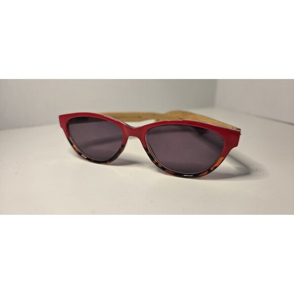 Blue Planet Sunglasses Rx Strength +1.75 Readers  Red Frames Bamboo Arms - Picture 1 of 6